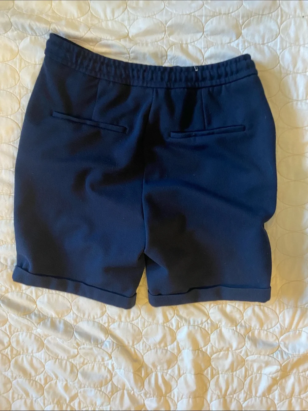 Zara Navy Drawstring Athletic Shorts